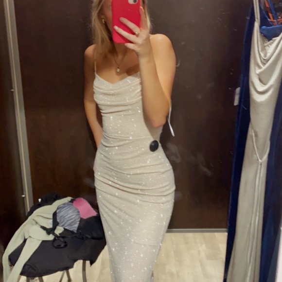 lola formal high slit glitzy glitter dress Jovani 44440 Sequin High Slit Long Formal Prom Dress main image 0